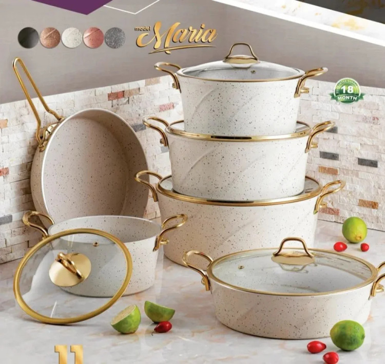 سرویس قابلمه ۱۱ پارچه اویز پلاس مدل ماریا eviz maria گرانیتی فورچ