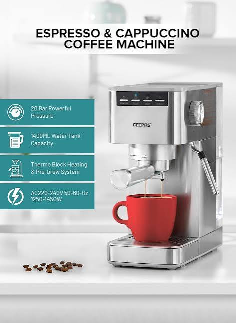 خرید و قیمت اسپرسوساز جیپاس مدل GCM1415SS GEEPAS