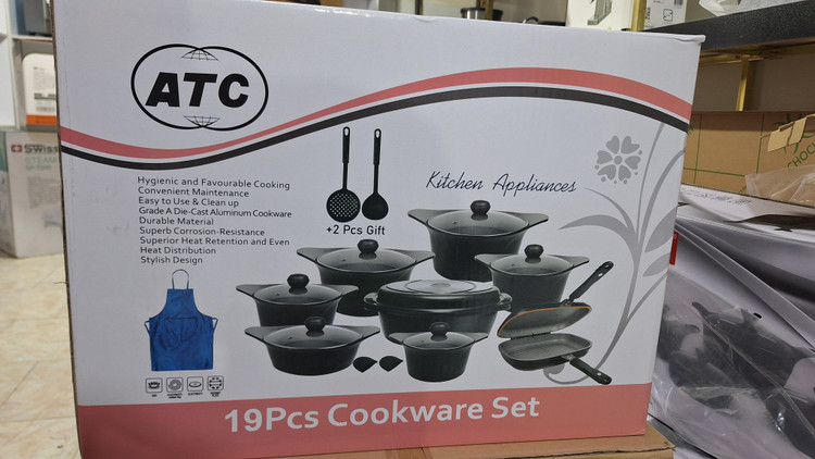قیمت و خرید سرویس قابلمه ۱۹ پارچه ATC مدل A133 روکش گرانیتی